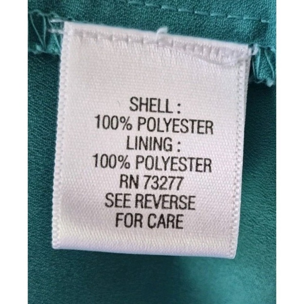 Dana Buchman Women's Short Sleeve Double‎ Layer Top Aqua/Black Round Neck Size L - Picture 5 of 7